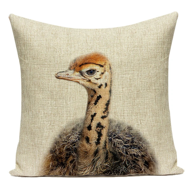 Animals Monkey Deer Lion Pattern Cushion Cover Polyester Tiger Lion Pillowcase Home Decor Throw Pillow Cover for Sofa Seat