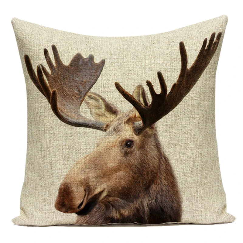 Animals Monkey Deer Lion Pattern Cushion Cover Polyester Tiger Lion Pillowcase Home Decor Throw Pillow Cover for Sofa Seat