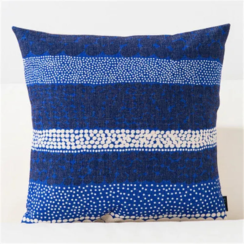 Nordic Style Decorative Throw Pillow Case Blue Geometric Lumbar Pillow Cushion Cover Case Decoration for Sofa Home Cojines 45X45