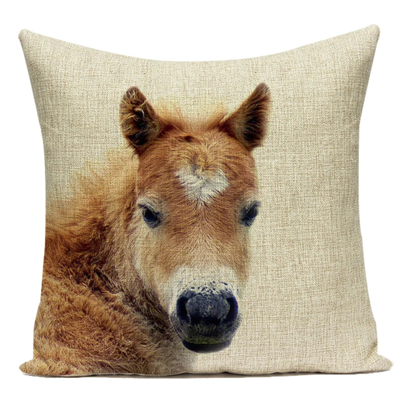 Animals Monkey Deer Lion Pattern Cushion Cover Polyester Tiger Lion Pillowcase Home Decor Throw Pillow Cover for Sofa Seat