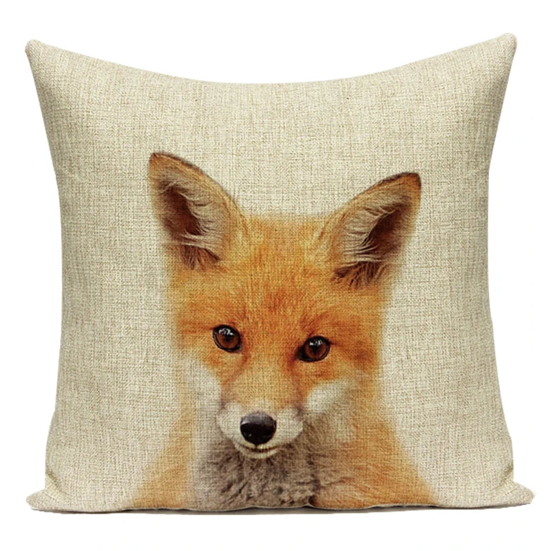 Animals Monkey Deer Lion Pattern Cushion Cover Polyester Tiger Lion Pillowcase Home Decor Throw Pillow Cover for Sofa Seat