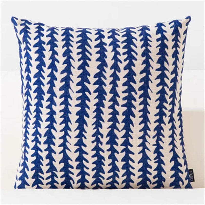 Nordic Style Decorative Throw Pillow Case Blue Geometric Lumbar Pillow Cushion Cover Case Decoration for Sofa Home Cojines 45X45